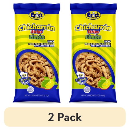 (2 pack) Erics Chicharron Limon Flavored Pork Rinds in 4oz Bag