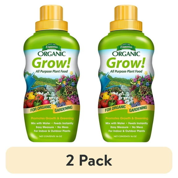 (2 pack) Espoma Organic Grow! Liquid Plant Food - All Purpose Organic Fertilizer - 16oz Bottle