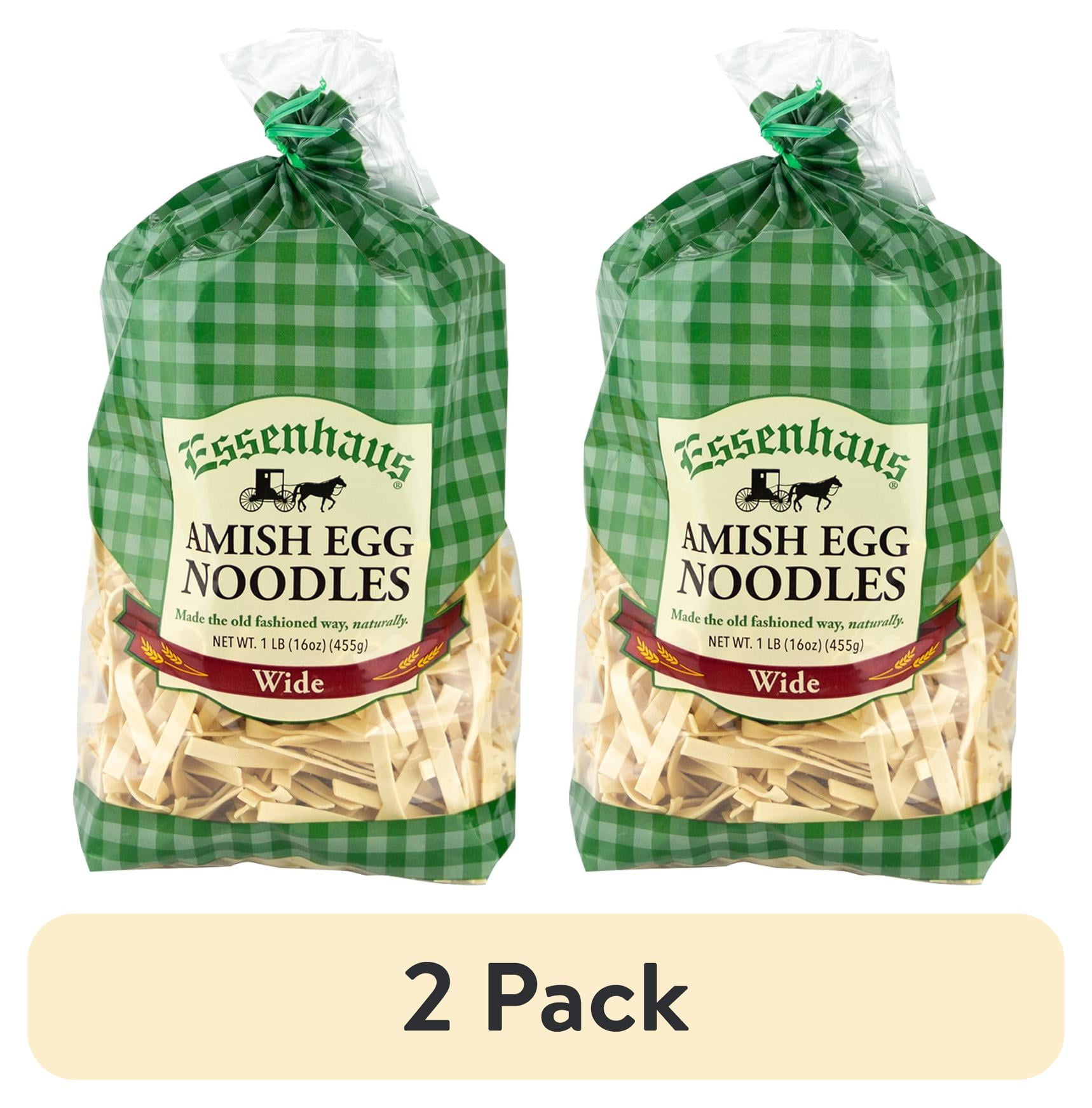 (2 pack) Essenhaus Homemade Style Wide Egg Noodles, 16 oz