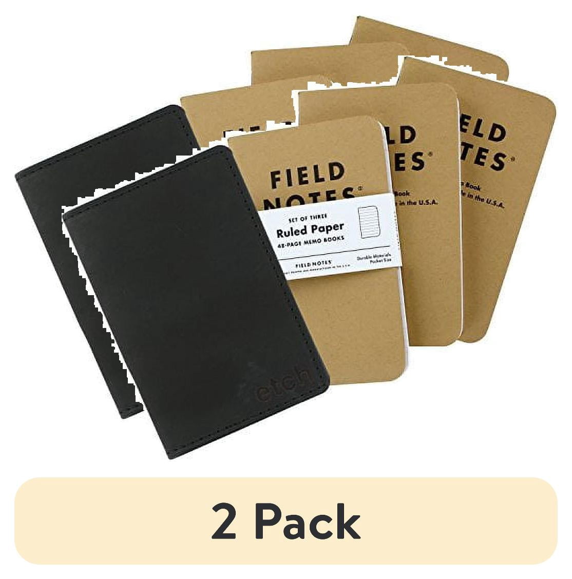 (2 pack) Etch | Black: Fieldnotes Memo Book (3-pack included) | Leather Journal Cover