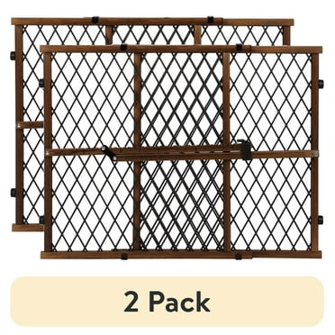 (2 pack) Evenflo Position & Lock Adjustable Wood Baby Gate,  (Farmhouse Collection), Fits Openings 26 - 42 in. Wide