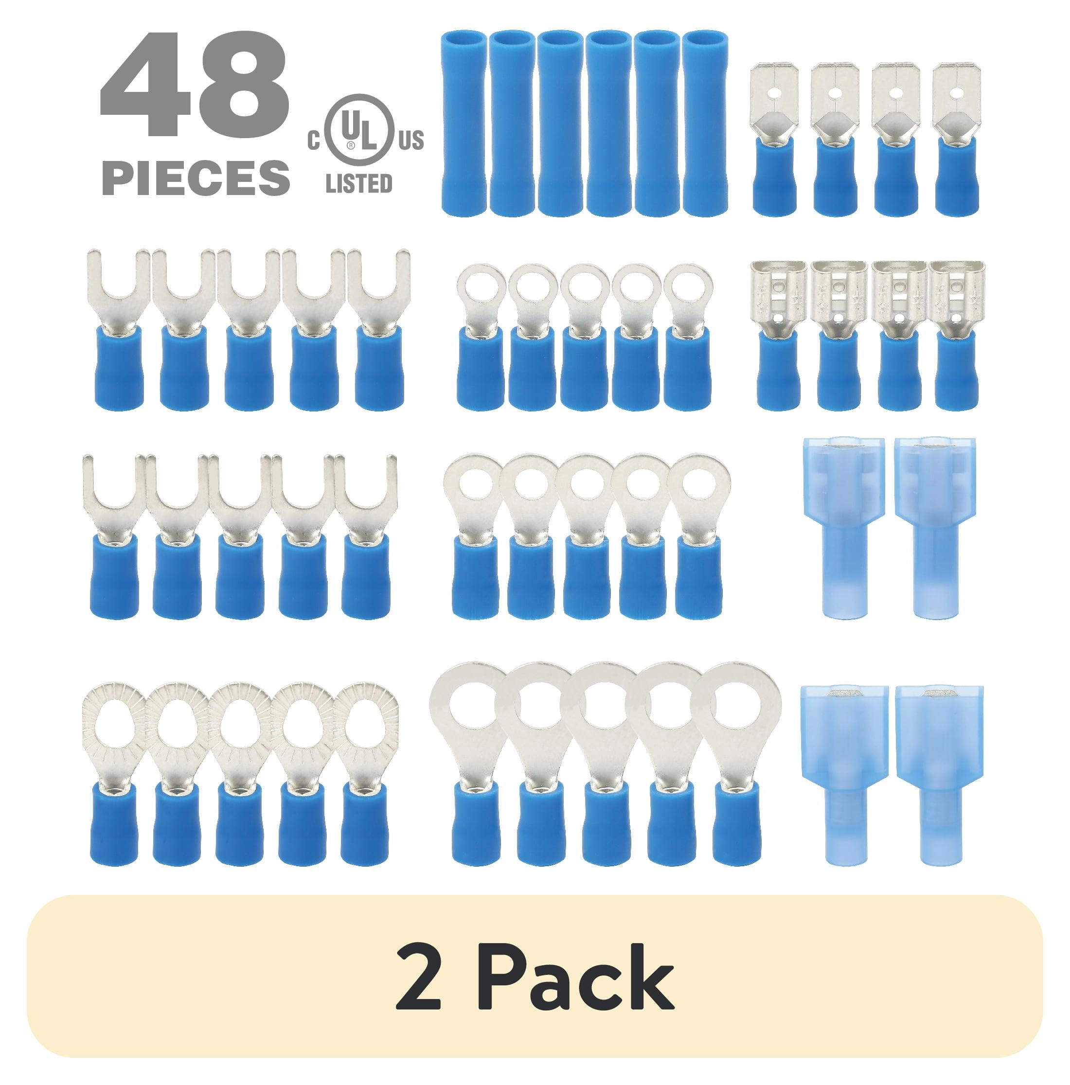(2 pack) Ever Start 48-Piece Assorted Connectors Kit, Model 5102, Blue, Multi-Specification, UL