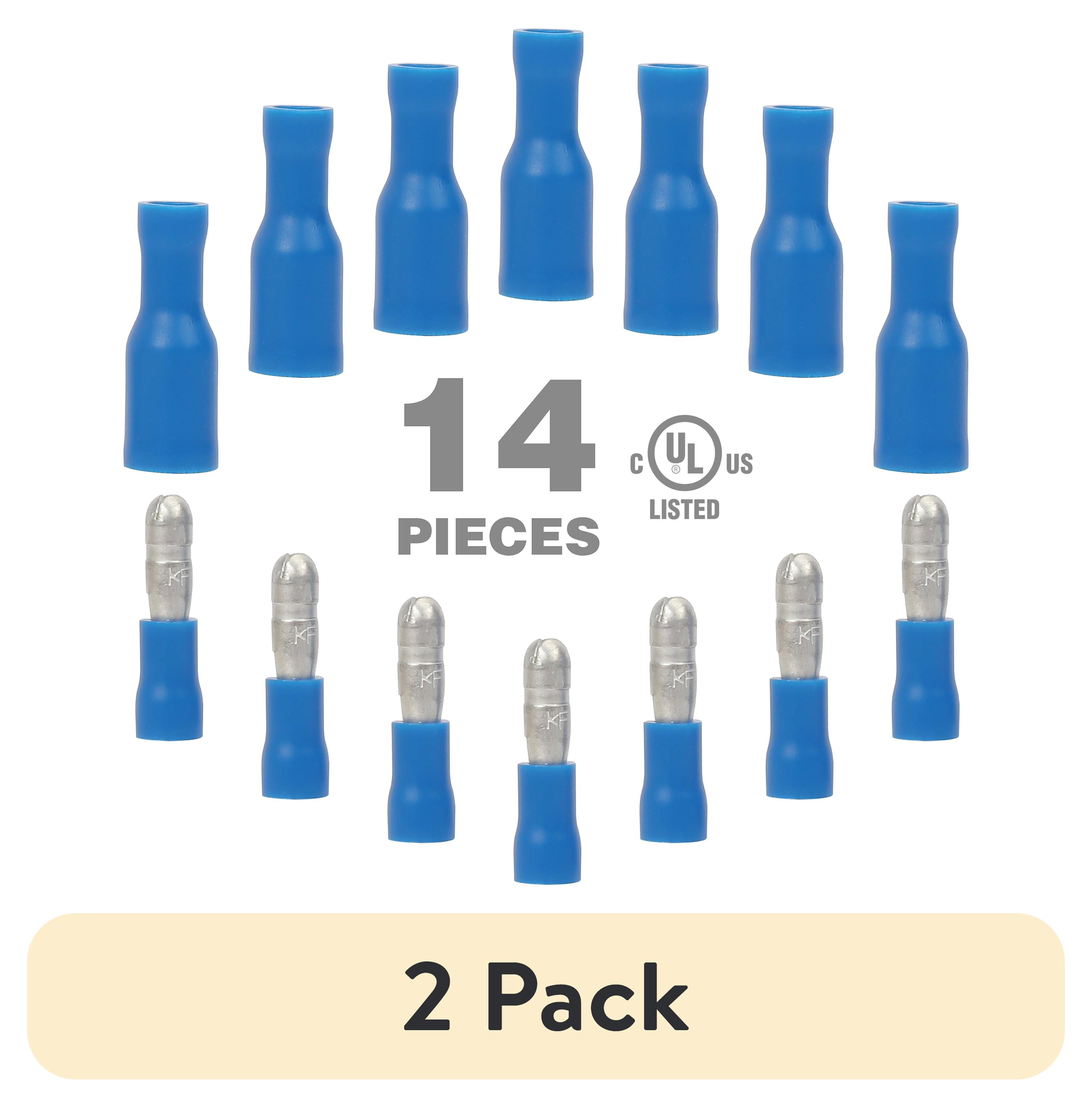 (2 pack) EverStart 14-Piece Snap Connects Male and Female, Fits 16-14 Gauge, UL, Automotive Wire Connectors