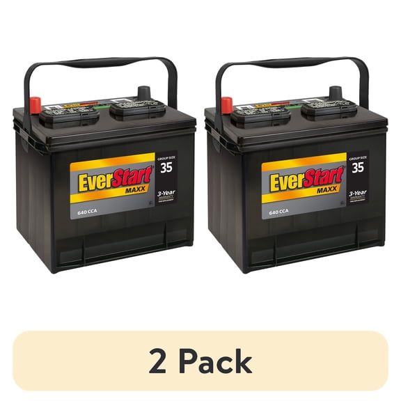 (2 pack) EverStart Maxx Lead Acid Automotive Battery, Group Size 35N, 12 V, 640 CCA