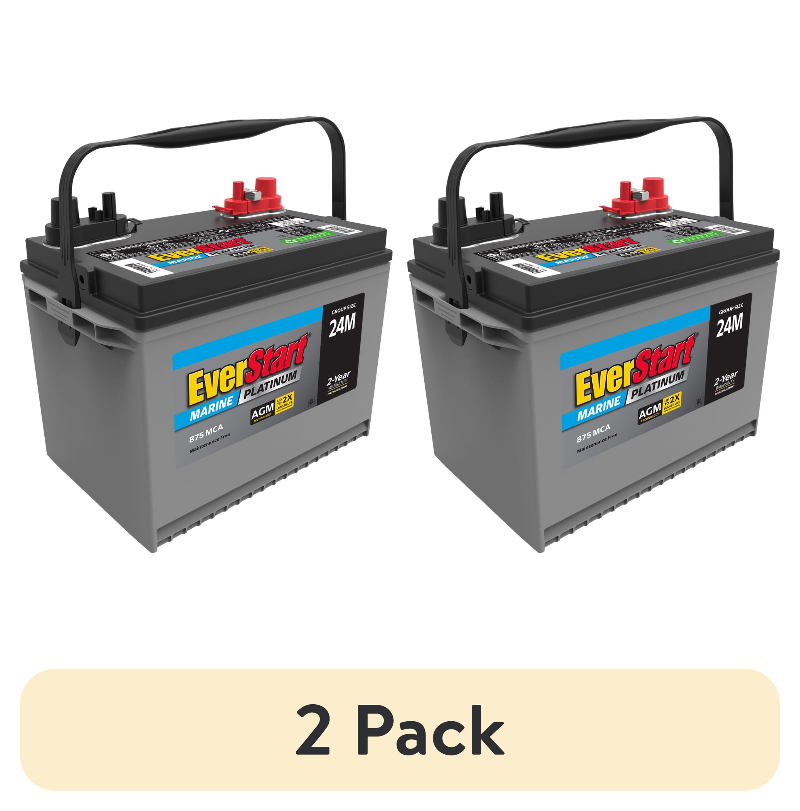(2 pack) EverStart Platinum AGM Marine & RV Deep Cycle Battery Group Size 24M 12 Volt, 875 MCA*