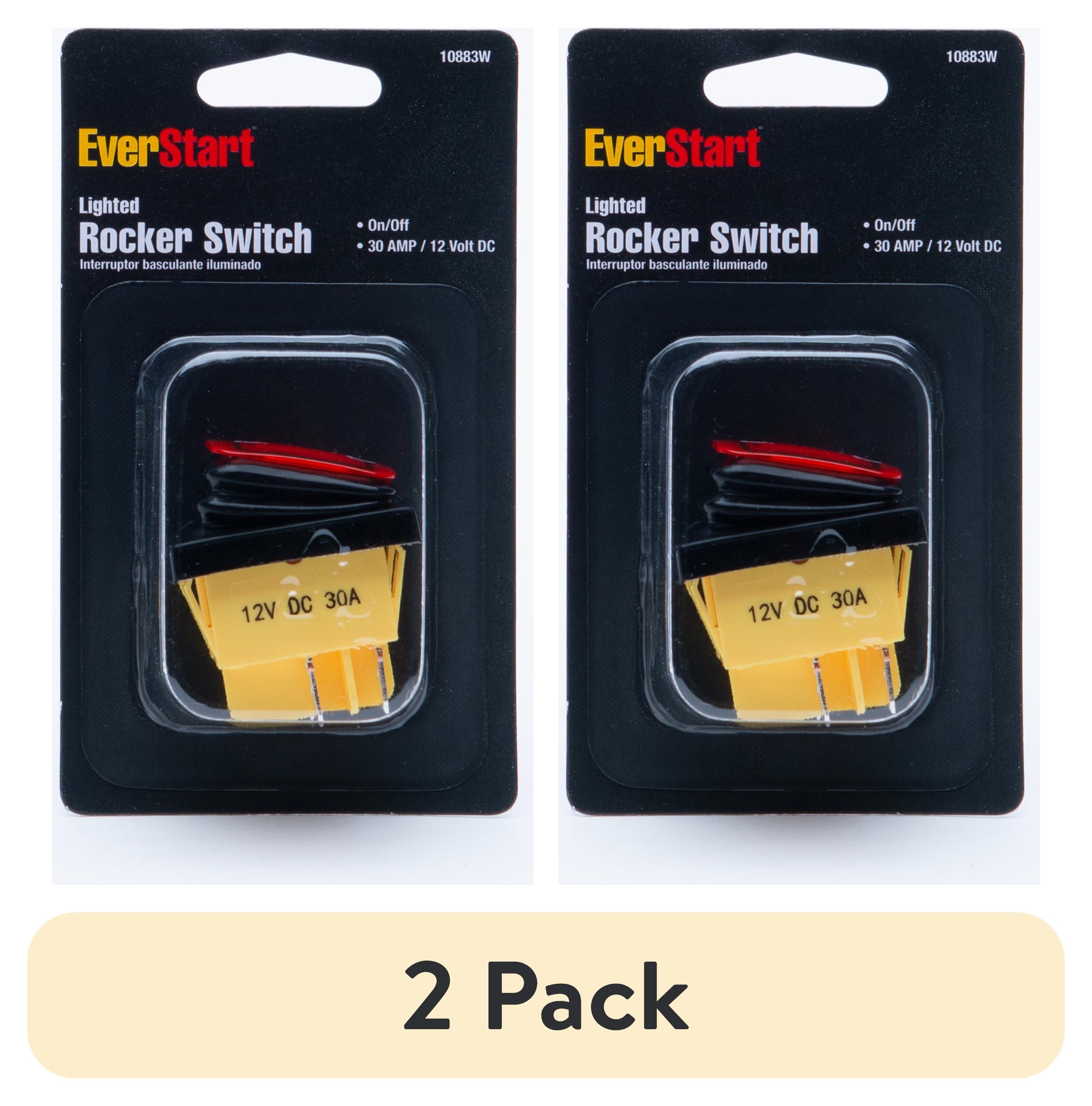 Small Dc Rocker Switch (2 pack) EverStart Plus 30 Amp 12 Volt DC Universal Lighted Rocker ...