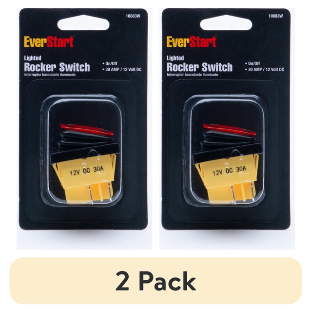 (2 pack) EverStart Plus 30 Amp 12 Volt DC Universal Lighted Rocker ...