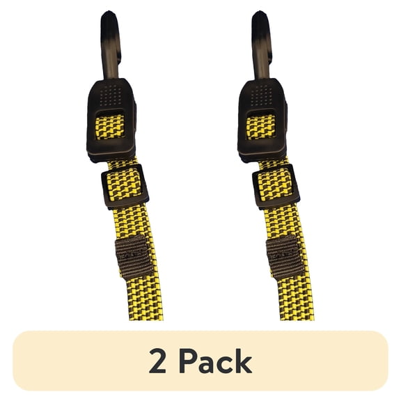 (2 pack) Everest Rubber 10-48" Adjustable Fat Strap Bungee Cord, 2 Count
