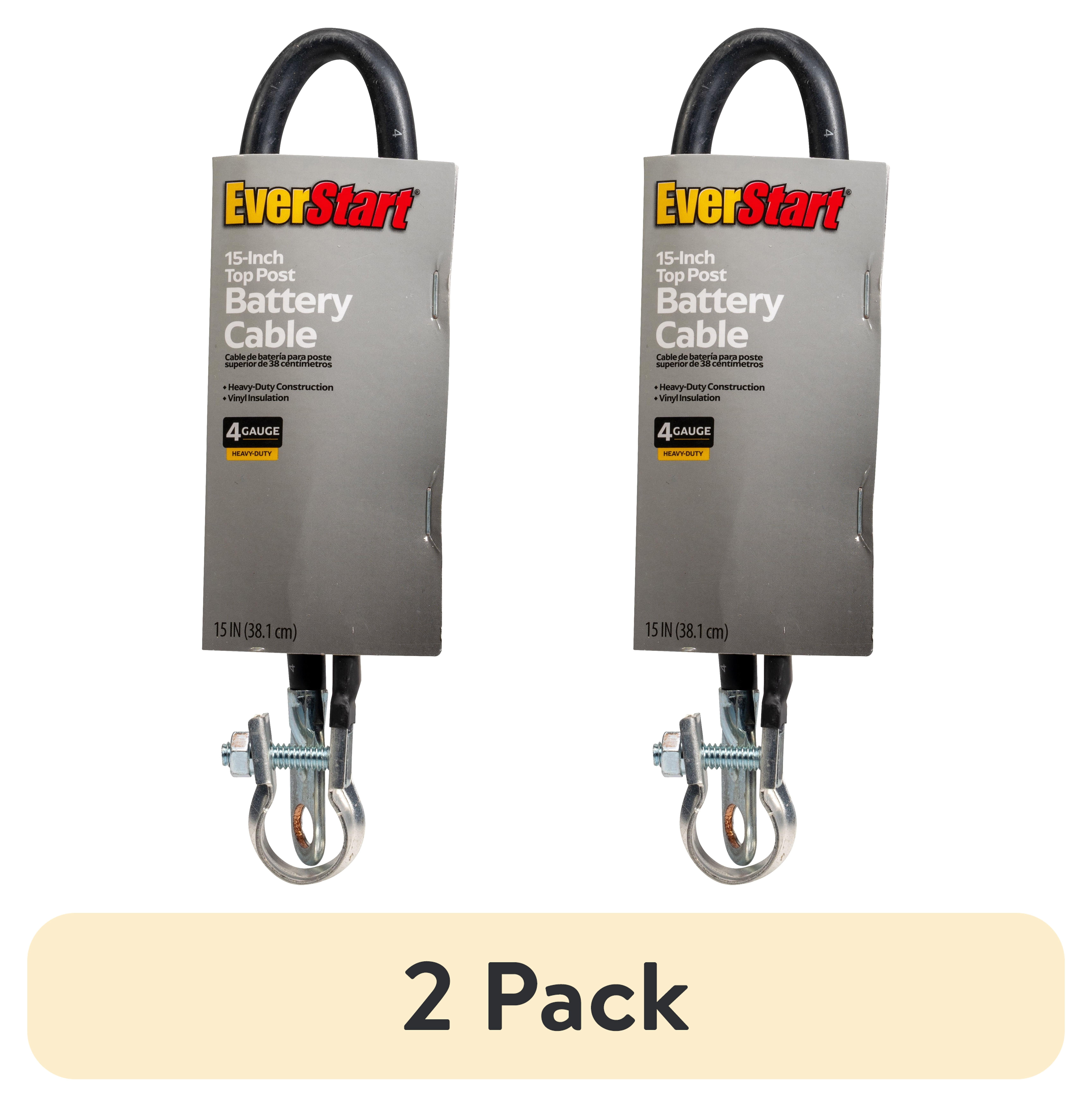 (2 pack) Everstart LF15-4-77 4-Gauge Top Post Battery Cable, 15-Inches