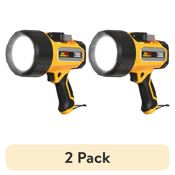 (2 pack) Everstart Maxx 7000LM Rechargeable LED Waterproof Spotlight, double as power bank, IPX7 water proof
