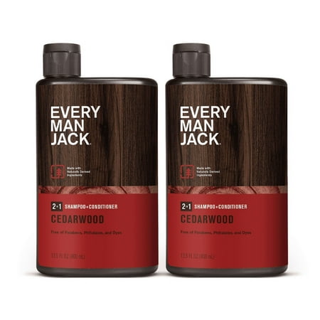 (2 pack) Every Man Jack 2-in-1 Shampoo + Conditioner - Cedarwood - 13.5 fl oz
