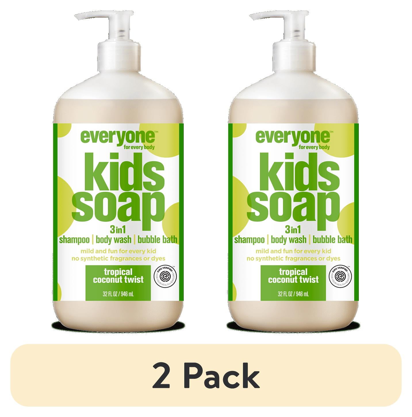 (2 pack) Everyone 3-in-1 Soap for Kids Tropical Coconut Twist 32 oz