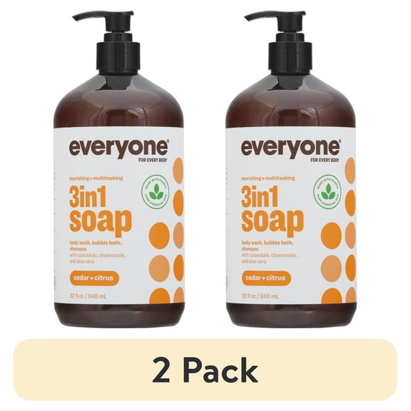 (2 pack) Everyone 3-in-1 Soap for Men Cedar and Citrus 32 Oz.