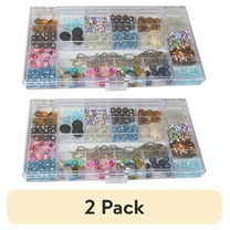 (2 pack) Everything Mary 21 Compartment Plastic Bead Storage Box, Clear, (Single)