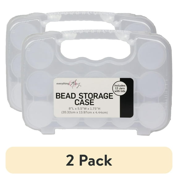 (2 pack) 12-Compartment Craft & Art Organizer Box – Clear Plastic Storage Case for Beads, Sewing, & DIY Supplies | Everything Mary