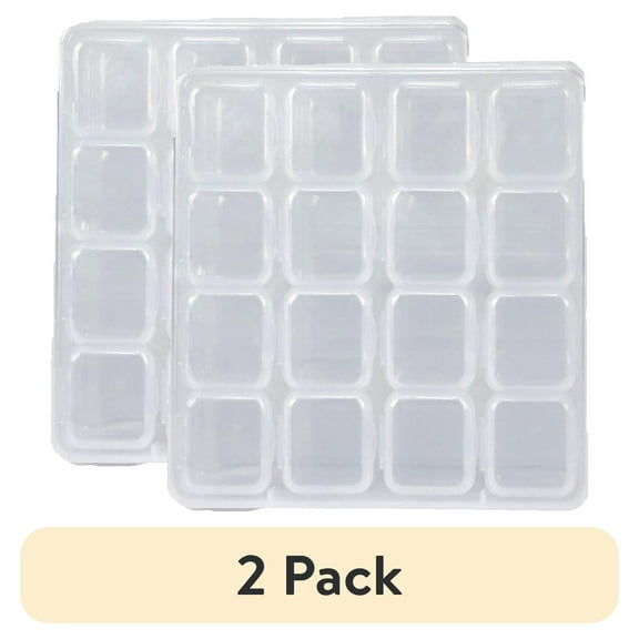 (2 pack) Everything Mary Craft Organizer with 16 Stackable Clear Jars – Bead & Craft Storage Container for DIY Projects