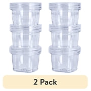 (2 pack) Everything Mary Round Stackable Crafting Containers, 3 Piece Plastic Clear Set