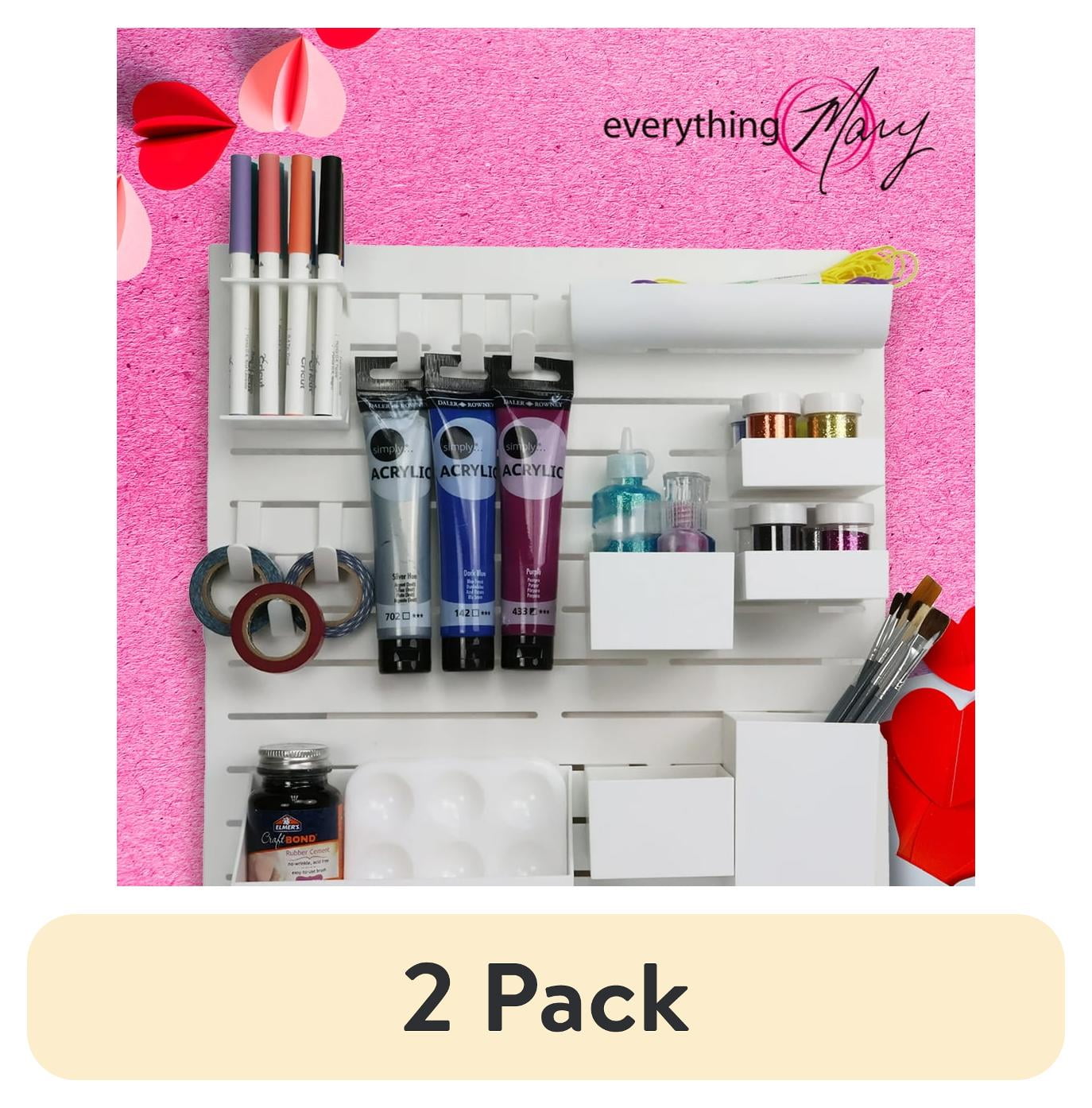 (2 pack) Everything Mary Multi-Functional Wall Organizer with Hooks & Trays, White