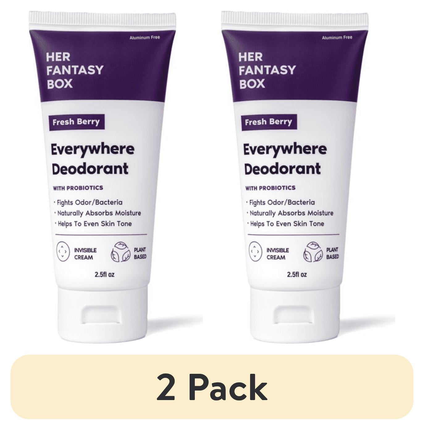 (2 pack) Everywhere Deodorant with Probiotics - Aluminum-Free, Naturally Absorbs Moisture, Fights Odor & Bacteria, Skin-Improving Formula, Berry Scent