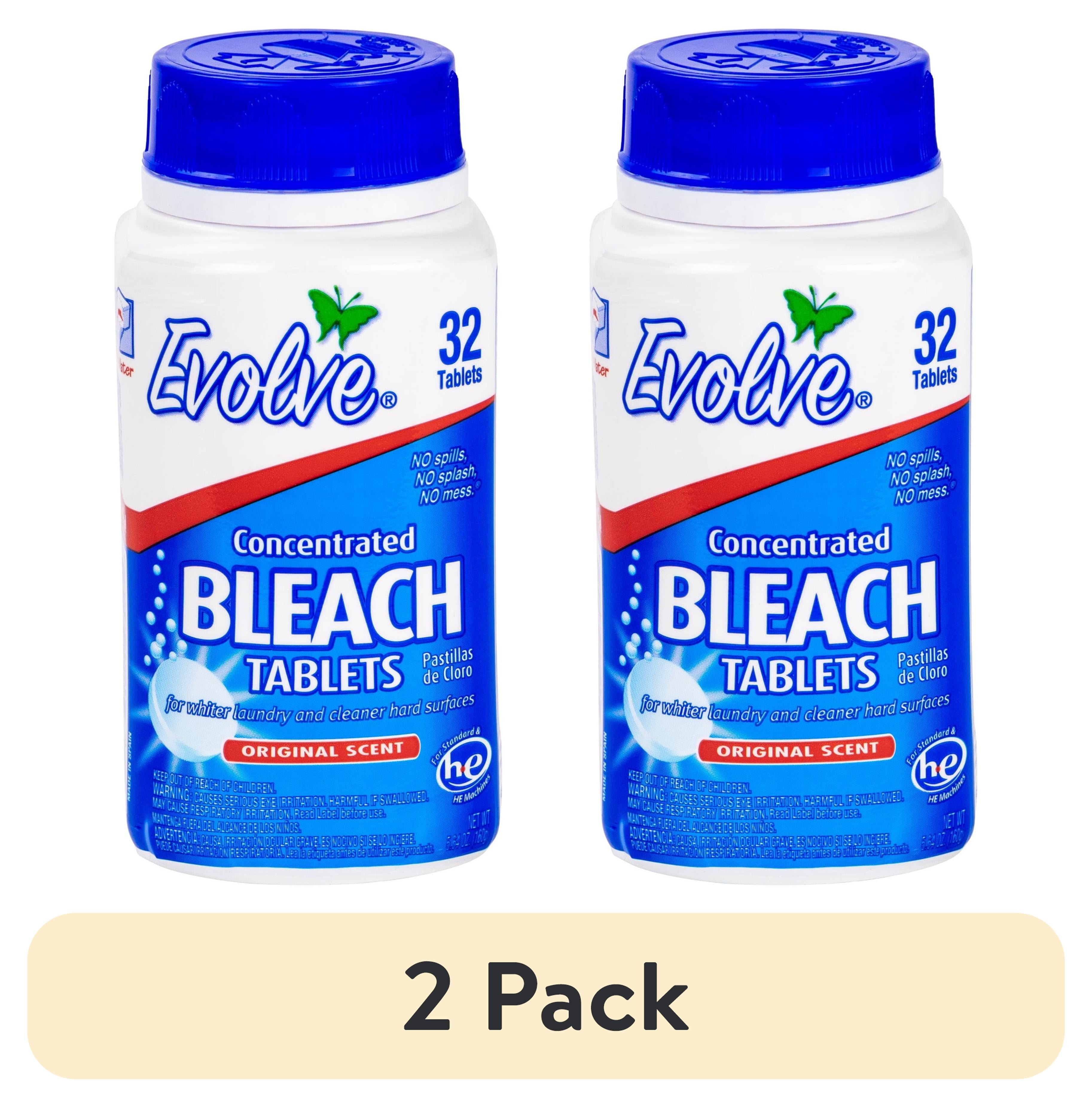 (2 pack) Evolve Concentrated Bleach Tablets, Original Scent, 64 Count (32 Count x 2 Pack)