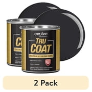 2 pack Evolve Tru Coat Black Iron Matte Acrylic Latex All in One Paint and Primer, 1 Quart