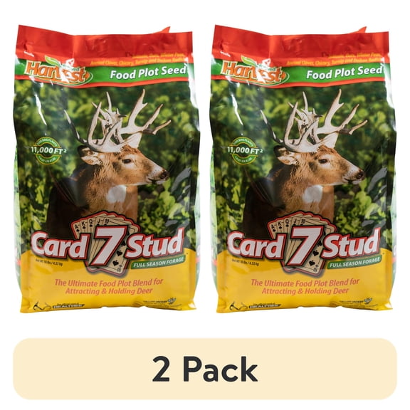 (2 pack) Evolved Harvest Card 7 Stud Full Season Forage Food Plot Seed, 10 lb. Bag