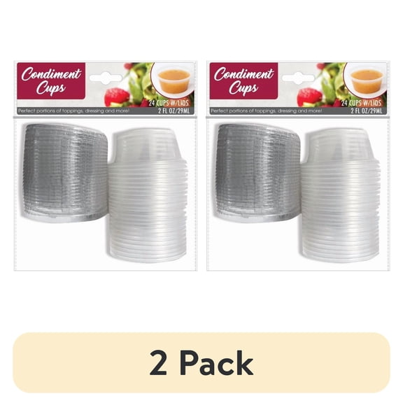 (2 pack) Evri Durable Plastic Condiment Cups - 50 Pack