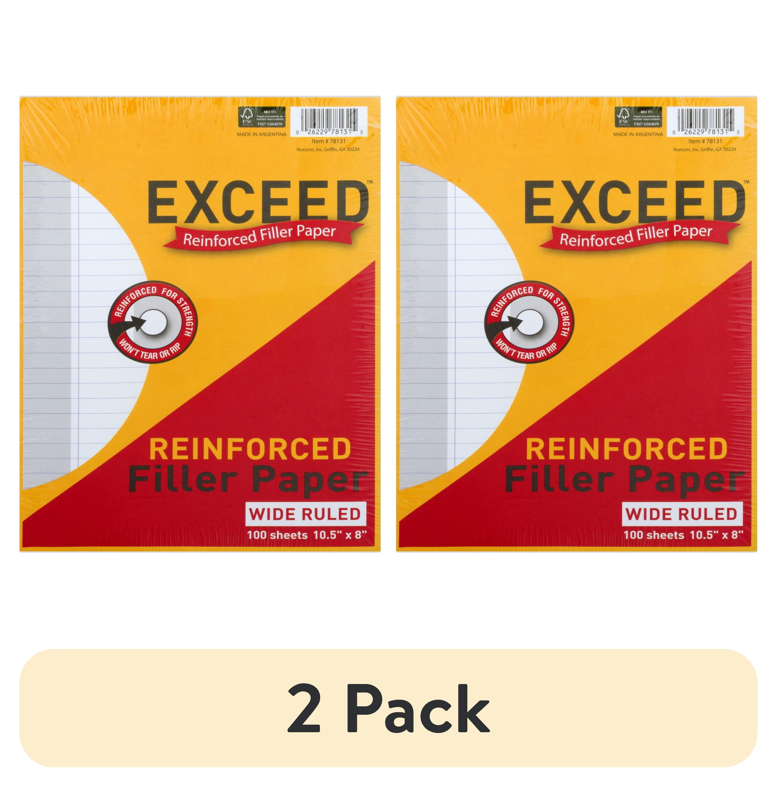 Exceed Reinforced Filler Paper, Wide Ruled, 100 Pages, 8