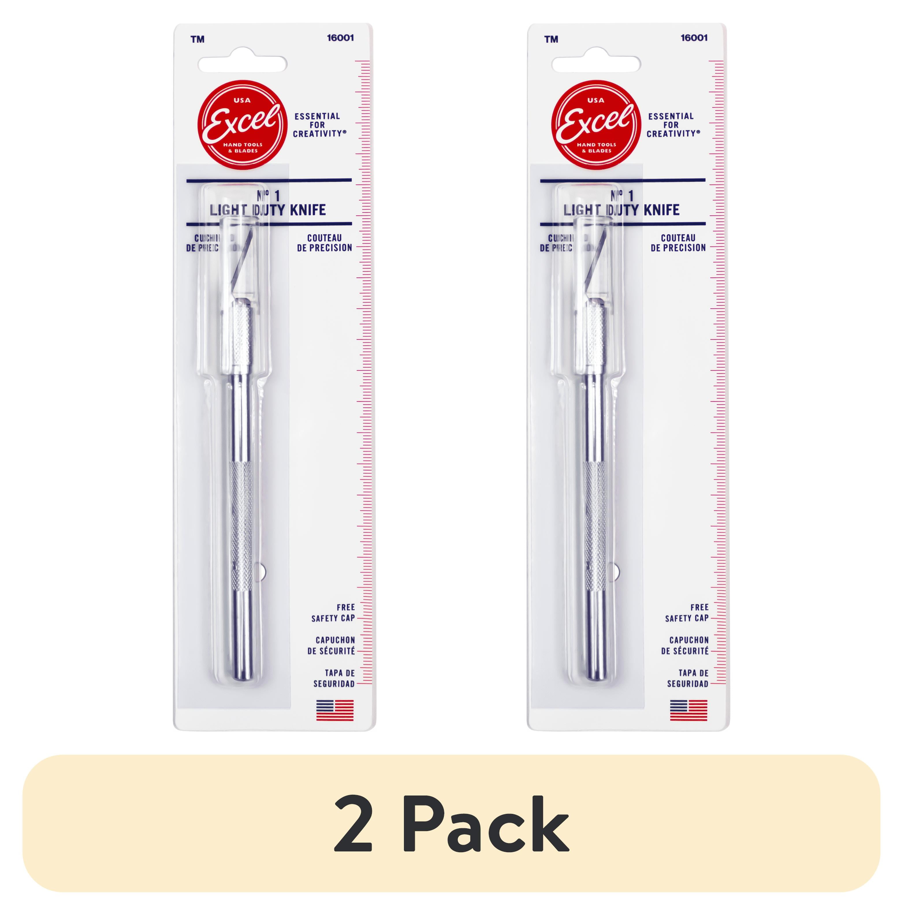 (2 pack) Excel Blades K1 Light Duty Aluminum Hobby Craft Knife with ...