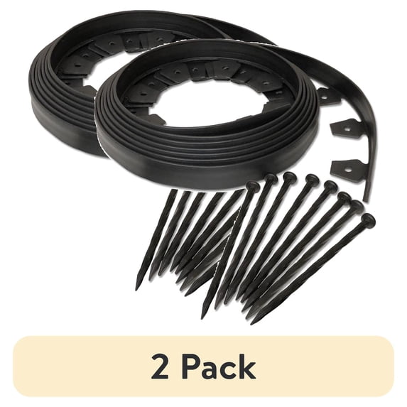 (2 pack) Expert Gardener 1.5" x 20' No-Dig Kit, Black