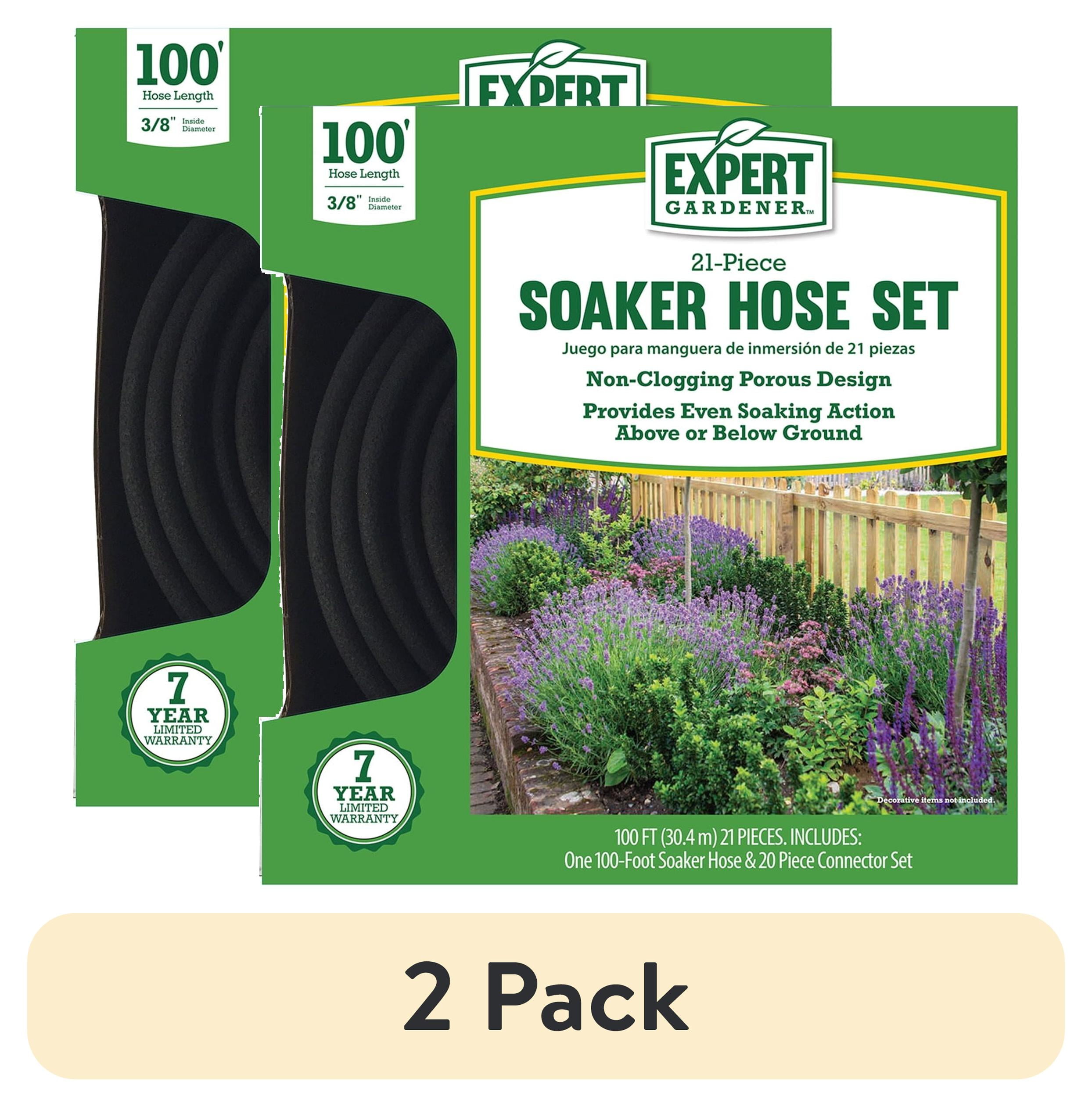 (2 pack) Expert Gardener 100 ft. 21 Piece Soaker Hose Kit