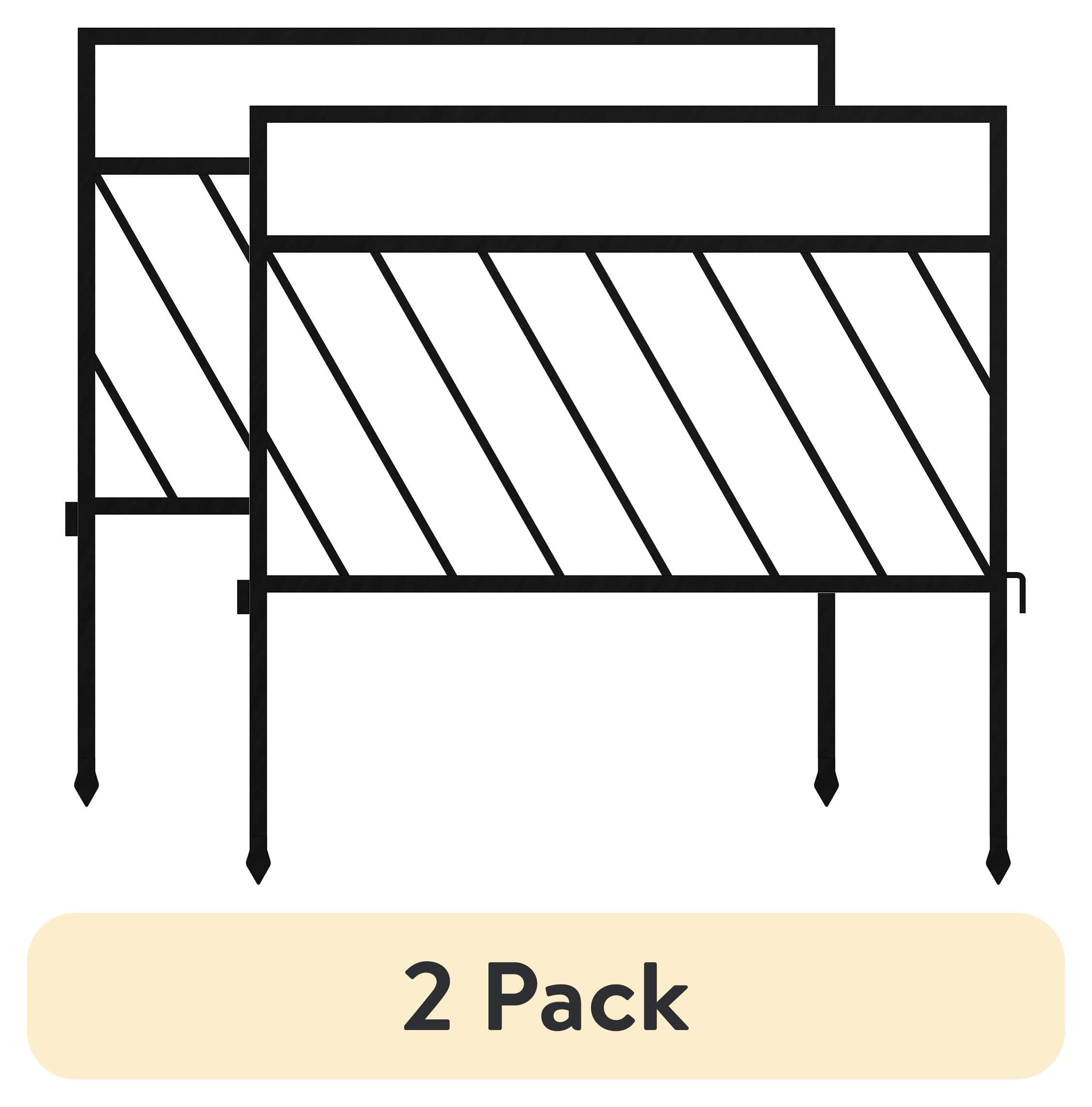 (2 pack) Expert Gardener Garden Border Edging, 18 in x 17.5 in, Black Powder-Coated Steel, Diagonal Design