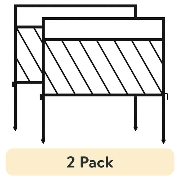 (2 pack) Expert Gardener 18in H x 17.5in W Black Steel Diagonal Garden Border