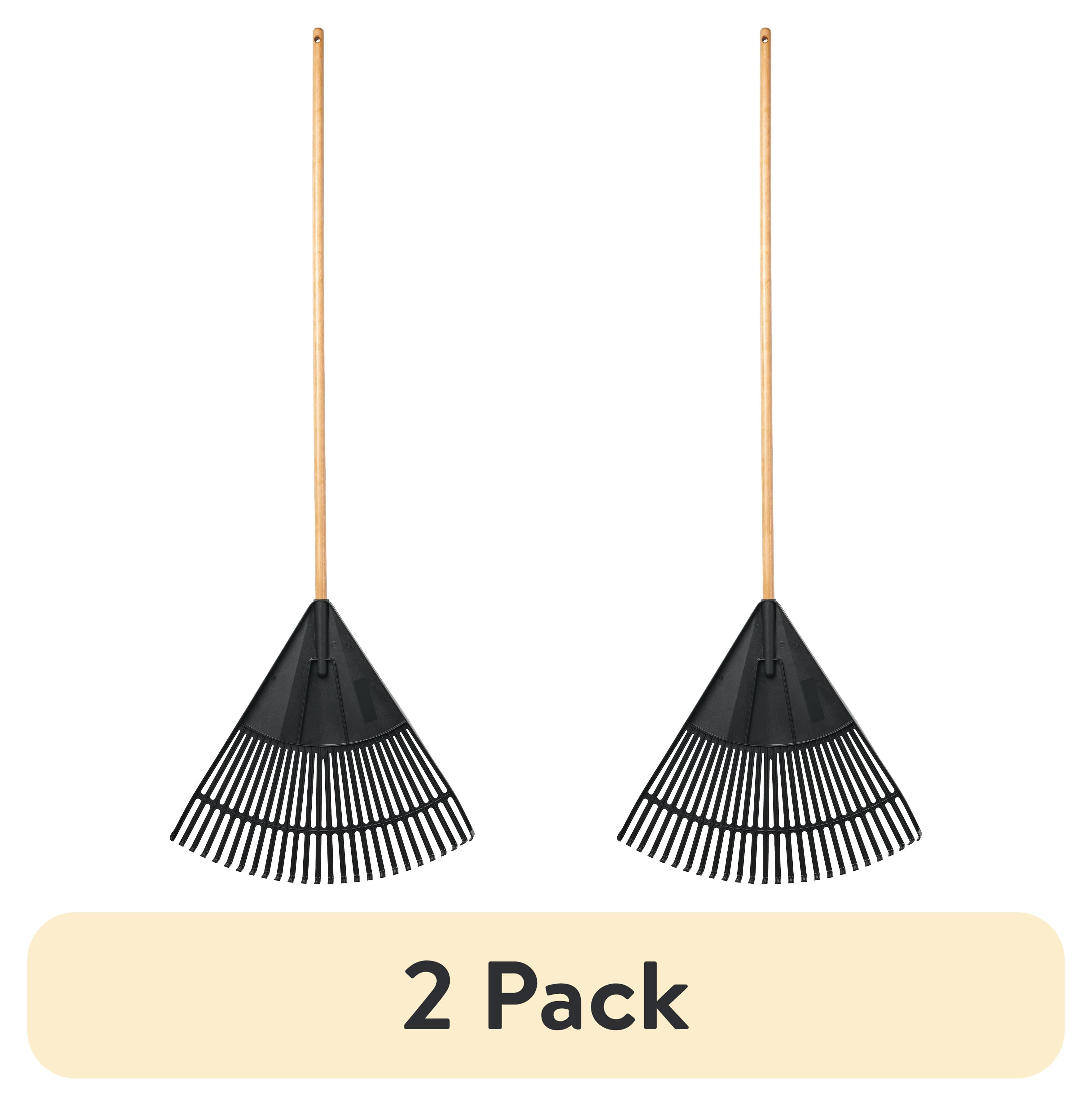(2 pack) Expert Gardener, 24-inch Wood and Poly Leaf Rake