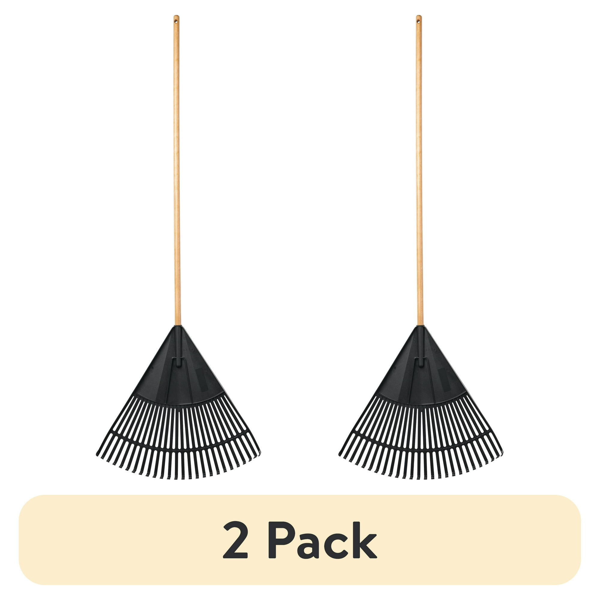 (2 pack) Expert Gardener, 24-inch Wood and Poly Leaf Rake