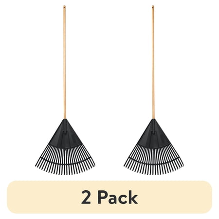 (2 pack) Expert Gardener 24-inch Poly Leaf Rake with Wood Handle
