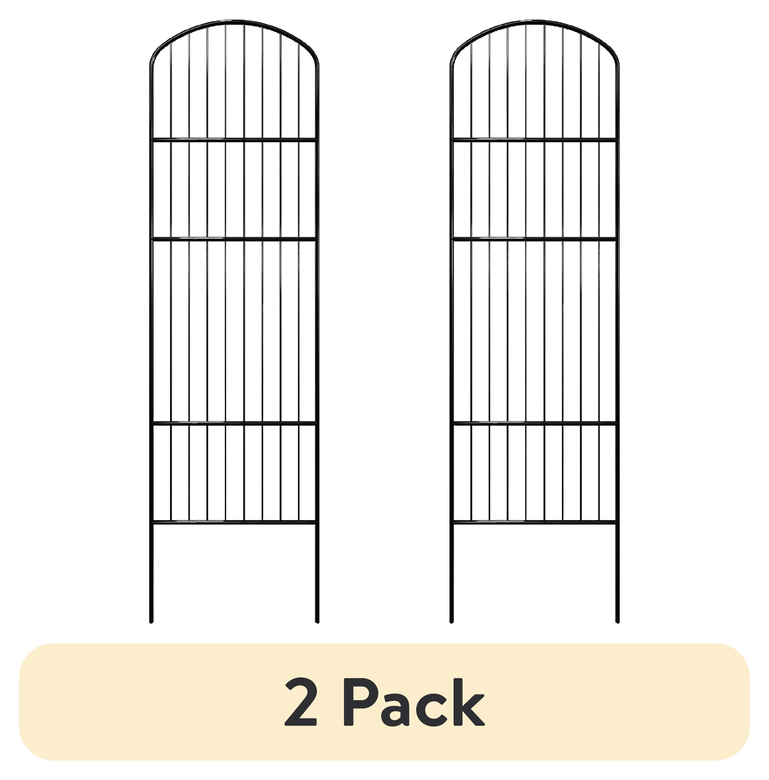 (2 pack) Expert Gardener 72in H x 20.5in W Black Powder-Coated Steel Arched Lawn and Garden Trellis with spiked feet
