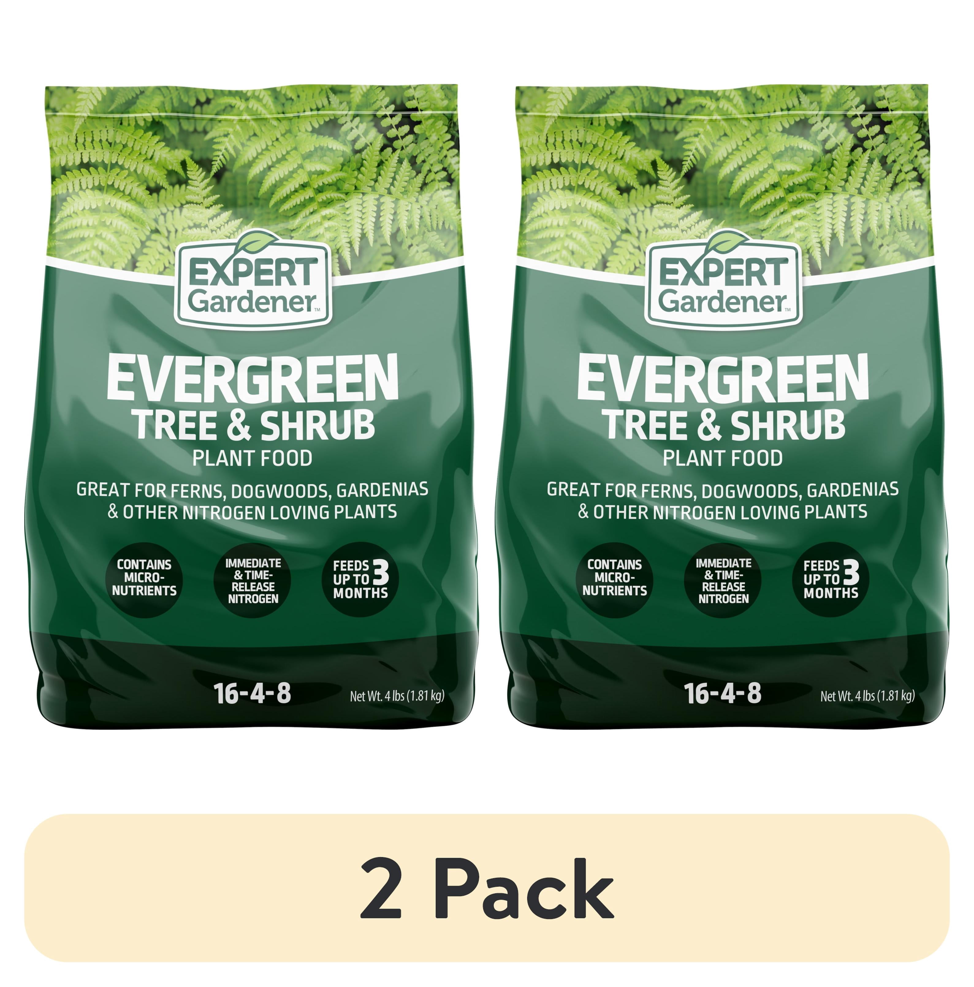 2 pack) Expert Gardener Evergreen Tree and Shrub Plant Food, 16-4