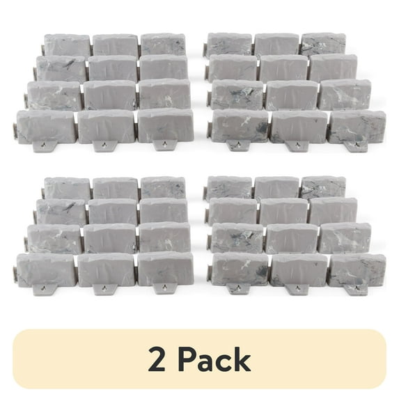 (2 pack) Expert Gardener Faux Stone No-Dig Landscape Edging, 10-ft., Plastic, Gray