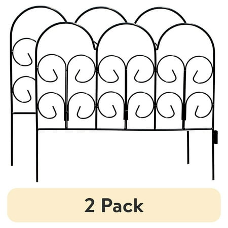 (2 pack) Expert Gardener Iris Black Powder Coated Steel Garden Border 16 inches H x 18 inches W