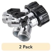 (2 pack) Expert Gardener Metal 2-Way Y Hose Shut-Off Connector