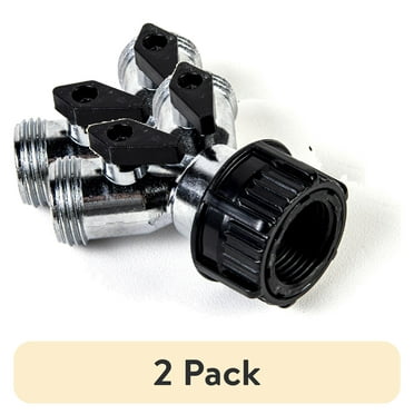 (2 pack) Expert Gardener Metal Y Shut-Off Hose Connector