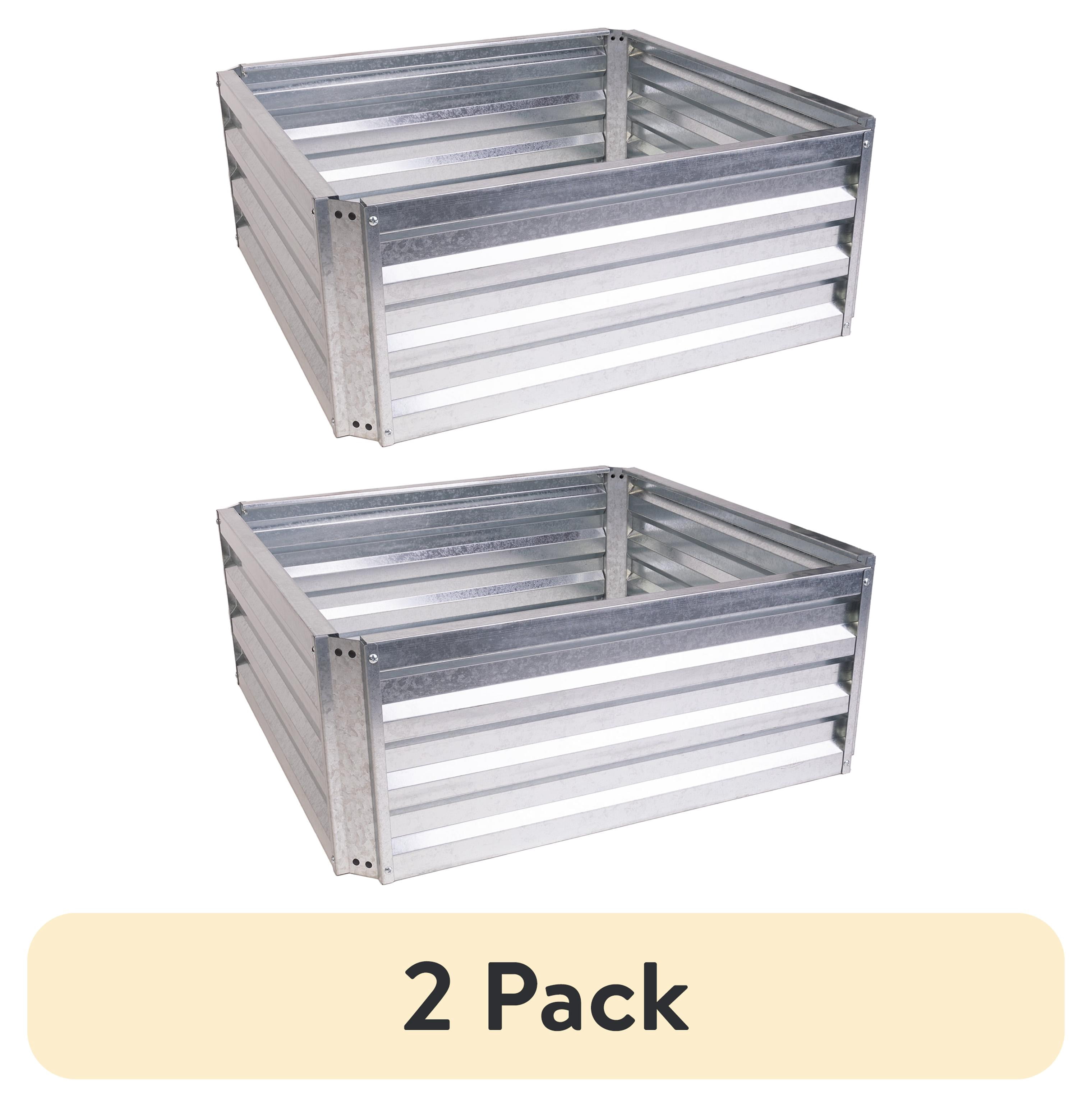 2 pack) Expert Gardener Outdoor Expandable Galvanized Raised