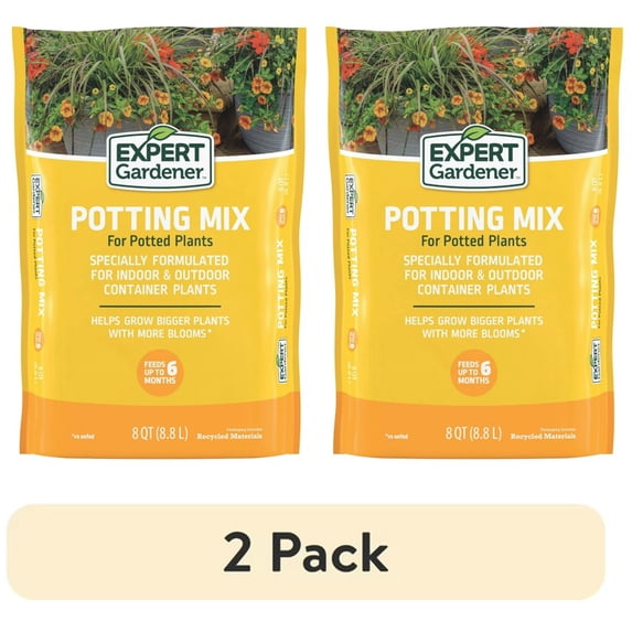 (2 pack) Expert Gardener Potting Mix for Potted Plants, 8 qt.