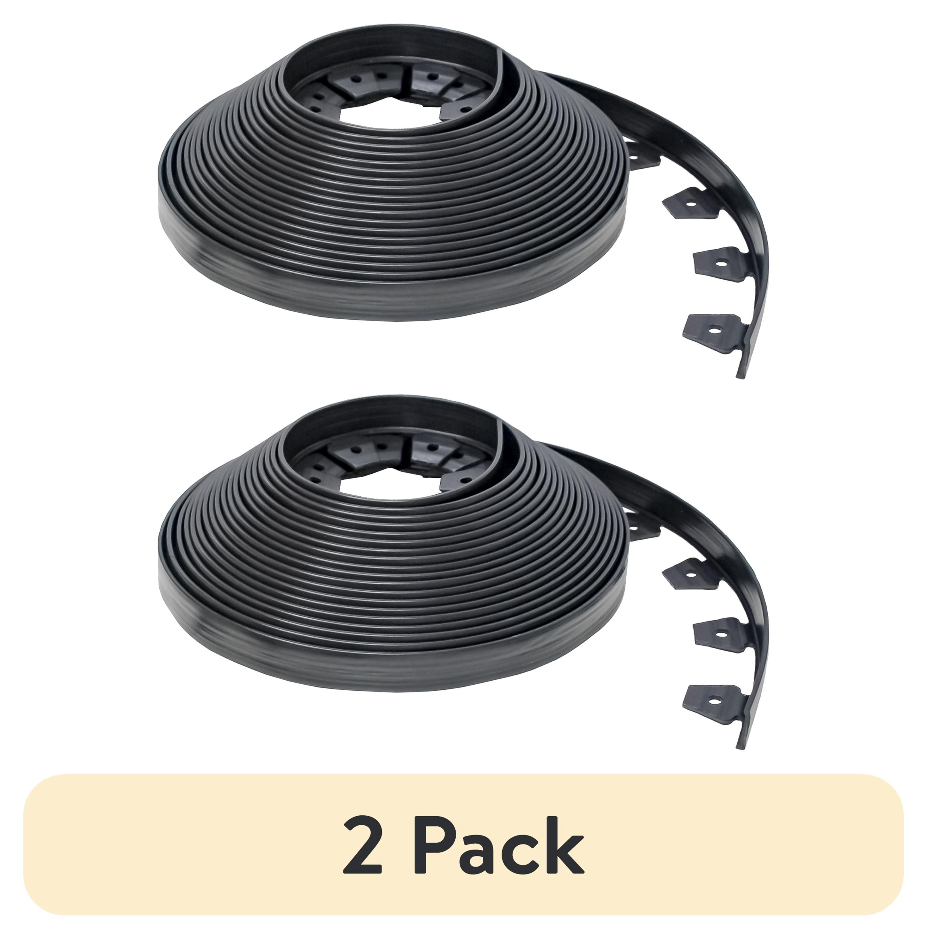 (2 pack) Expert Gardner 1.5-inch tall No-Dig landscape edging, 60-ft plastic Black