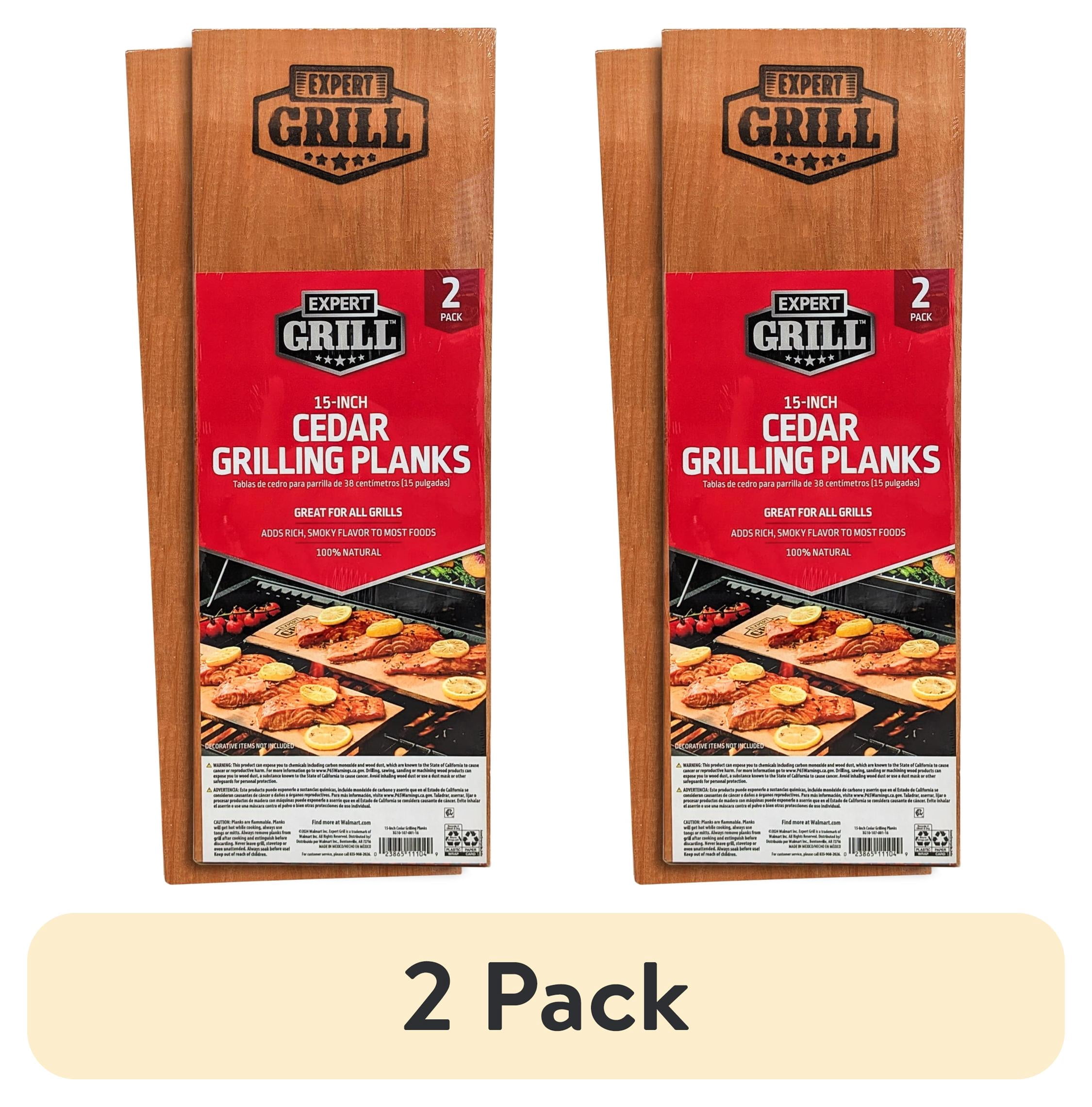 (2 pack) Expert Grill 15 inch Cedar Grilling Planks 2 Pack, 100% Natural, 100% Satisfaction Guaranteed, For Use With Charcoal Or Gas Grills