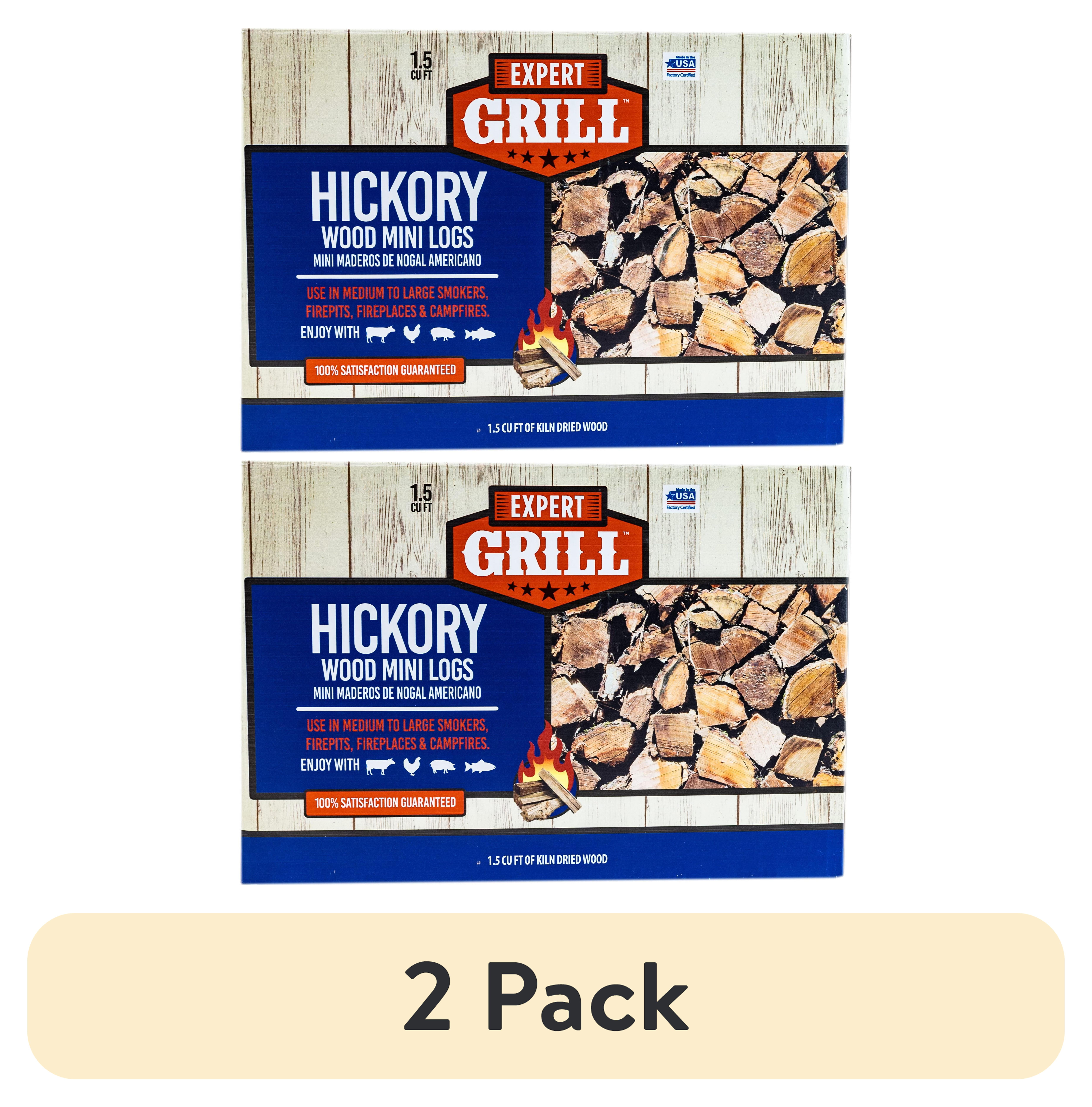 Expert Grill Hickory Wood Mini Smoking Logs, 1.5 Cubic feet