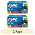 thumbnail image 1 of (2 pack) Expo Low Odor Dry Erase Markers, Fine Tip, Black, 36 Count, 1 of 10