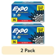 (2 pack) EXPO Dry Erase Markers, Black, Fine Tip, 36 Count