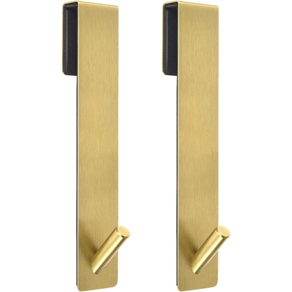 2 pack Extended Shower Door Hooks (6.89 -Inch), Over Door Hooks for Bathroom Frameless Glass Shower Door, Towel Hooks, Gold